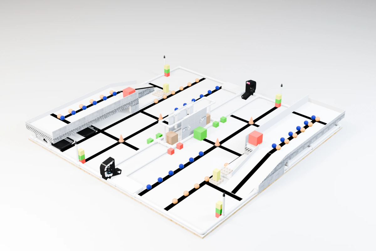 Rendered view of the official 2026 Botball game table